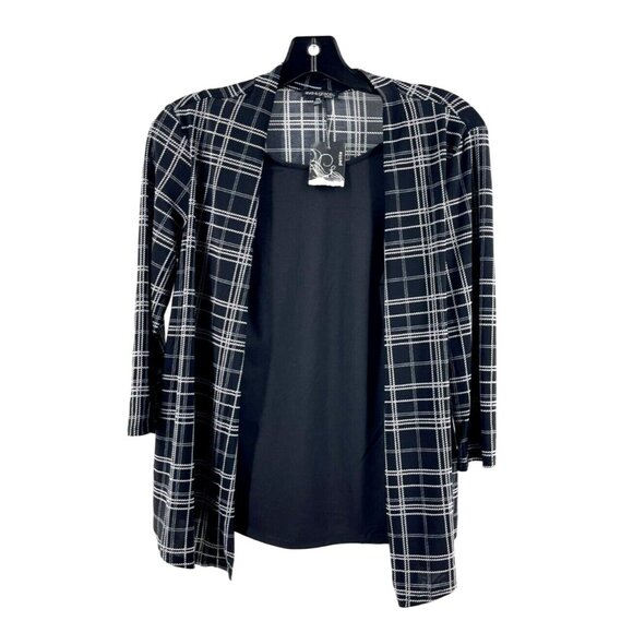 Ava & Grace Tops - NWT Ava & Grace Women's Black Plaid 3/4 Sleeve Layered Top Blouse Size PS